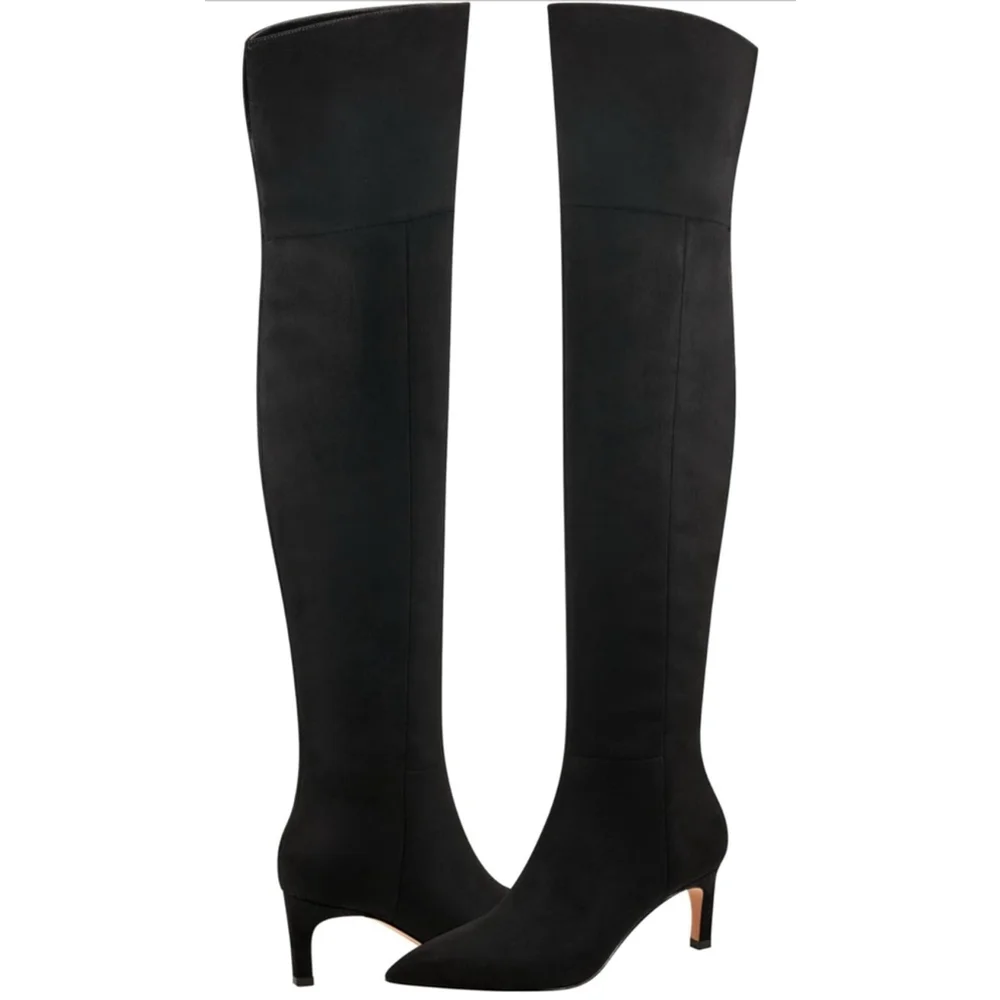 Women's Marc Fisher LTD Boots Black Over the Knee faux suede size 6